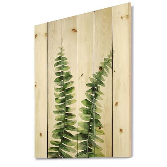 Designart - Fern Plant In Greenbotanical Detail
